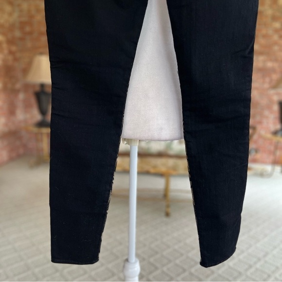 7 for All Mankind Jeans Nouveau Black Gold Metallic Brocade Skinny 26 Party Chic - Picture 9 of 14